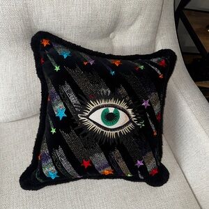 Gucci Black Pillow with Colorful Embroidered Eye